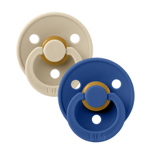 Load image into Gallery viewer, Bibs Pacifier ''Vanilla and Cornflower'', Round