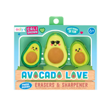 Lade das Bild in den Galerie-Viewer, Radiergummi- und Spitzer-Set „Avocado“
