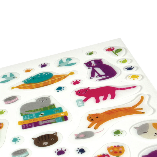 Sticker-Set, schräge Katzen