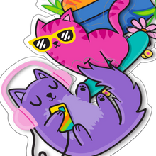 Load image into Gallery viewer, Vinyl Stickers, Silly Kitties