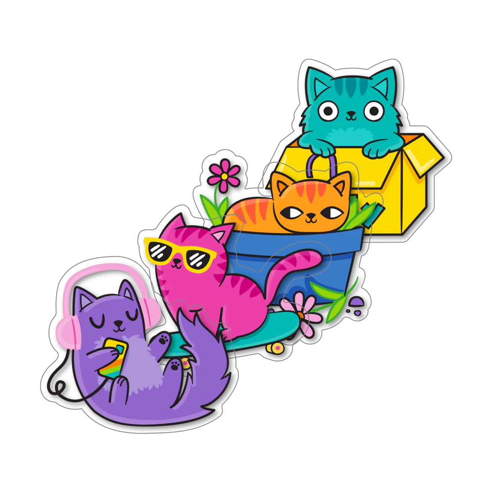 Vinyl Stickers, Silly Kitties