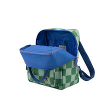 Load image into Gallery viewer, Small Backpack '‘Blocks, Green Blue'' with Strap