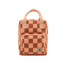 Load image into Gallery viewer, Small Backpack '‘Blocks, Pink Brown'' with Strap