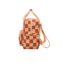 Load image into Gallery viewer, Small Backpack '‘Blocks, Pink Brown'' with Strap