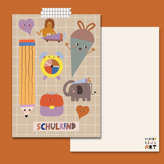 Postkarte, Schulkind Mix
