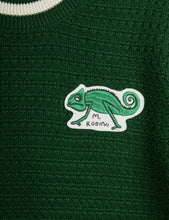 Load image into Gallery viewer, Lizard Crochet Knit T Shirt Green, 100% GOTS Organic Cotton