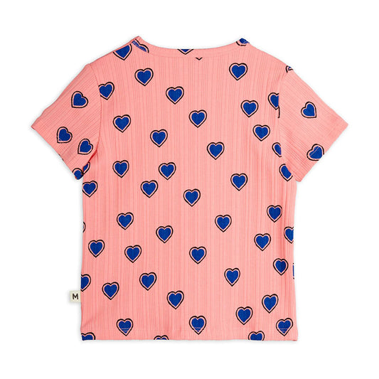 Outlined Hearts T Shirt Pink, 100% GOTS Organic Cotton 80-86 / 12-18 Months