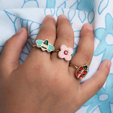 Load image into Gallery viewer, Glitter Rings, Set of 3 Ladybird