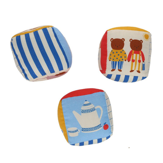 Set aus 3 Stoffwürfeln