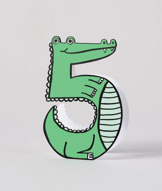 Krokodil-Kindergeburtstagskarte „5. Geburtstag“.