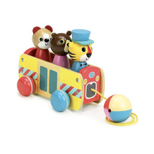 Load image into Gallery viewer, Wooden Coach Pull Toy