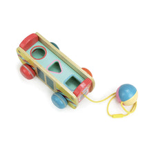 Load image into Gallery viewer, Wooden Coach Pull Toy