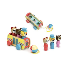 Load image into Gallery viewer, Wooden Coach Pull Toy