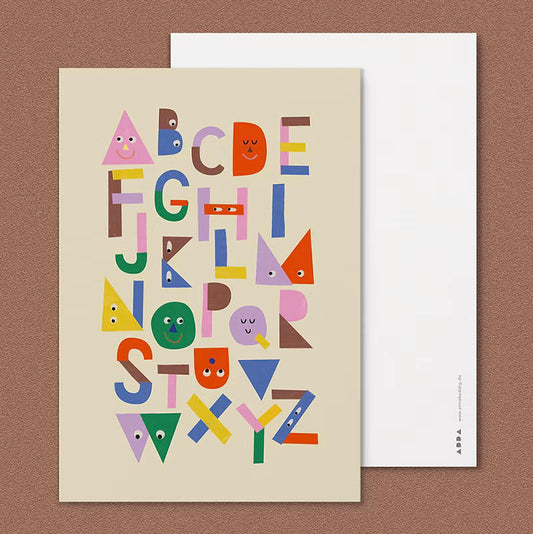 Postcard, ABC Faces