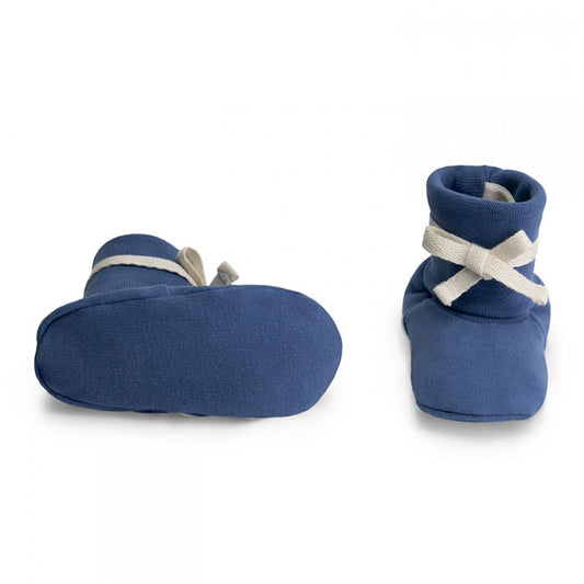 Gerippte Baby-Stiefel „Blue Moon“ aus GOTS-Bio-Baumwolle