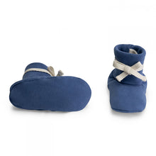 Load image into Gallery viewer, Baby Ribbed Booties ''Blue Moon'' GOTS Organic Cotton