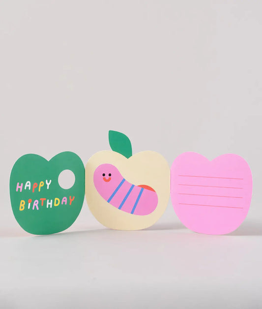 ''Apple'' Faltkarte für Kindergeburtstag