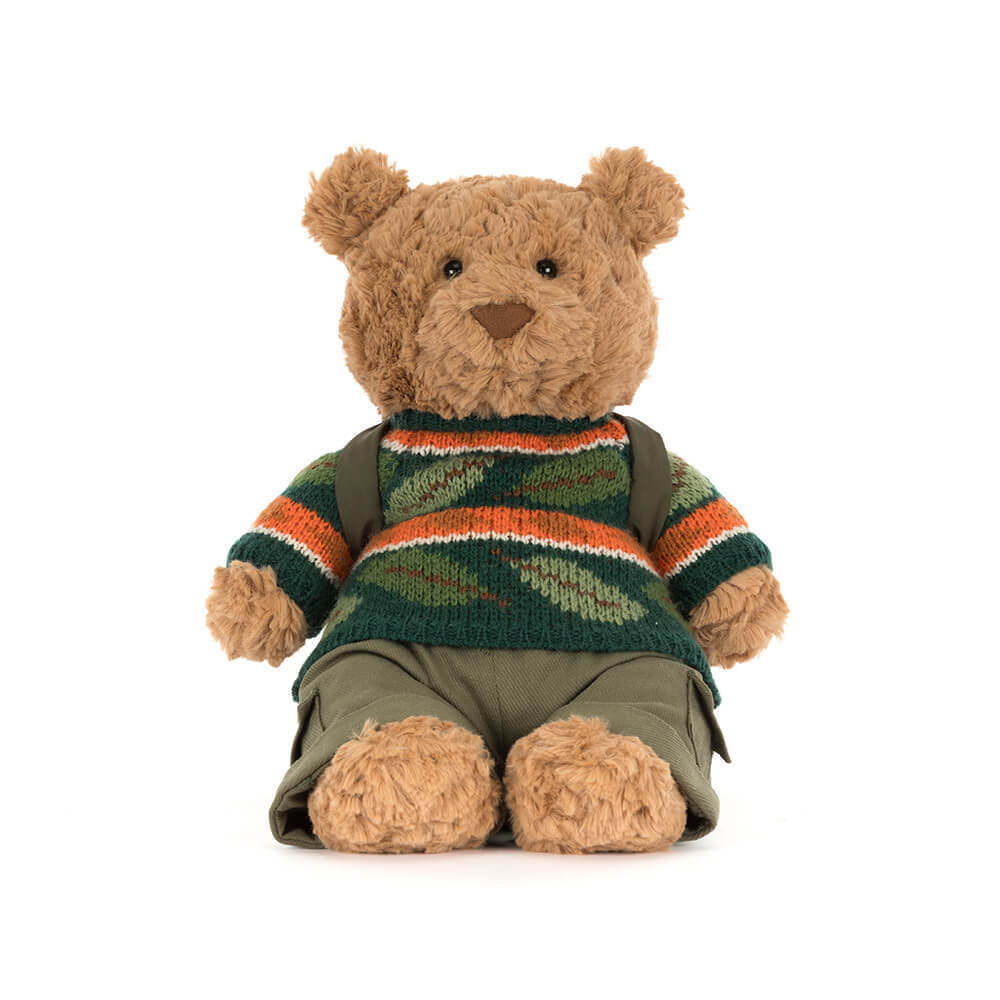 Jellycat Bartholomew Bear Hiking Outfit, Soft Toy