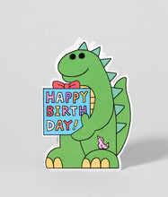 Load image into Gallery viewer, Happy Birthday, Dino Shaped Card