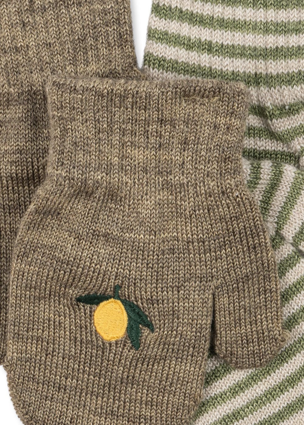 Filla Mittens ''Lemon / Stripe'' Set of 2, One Size