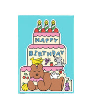 Load image into Gallery viewer, Birthday Cake, Bear Shaped Card