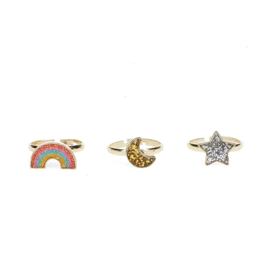 Glitzerringe, Set mit 3