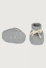 Load image into Gallery viewer, Baby Ribbed Booties ''Grey Melange'' GOTS Organic Cotton