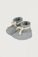 Load image into Gallery viewer, Baby Ribbed Booties ''Grey Melange'' GOTS Organic Cotton