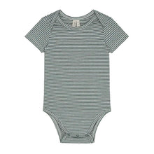 Lade das Bild in den Galerie-Viewer, Baby Body ''Blau Grau Creme'' GOTS Bio-Baumwolle