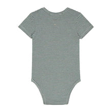 Lade das Bild in den Galerie-Viewer, Baby Body ''Blau Grau Creme'' GOTS Bio-Baumwolle