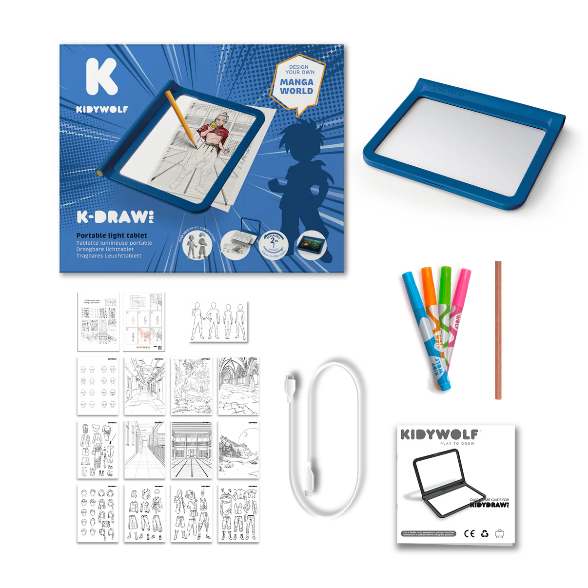 LED-Zeichenbrett - K-Draw Manga Pro Blau