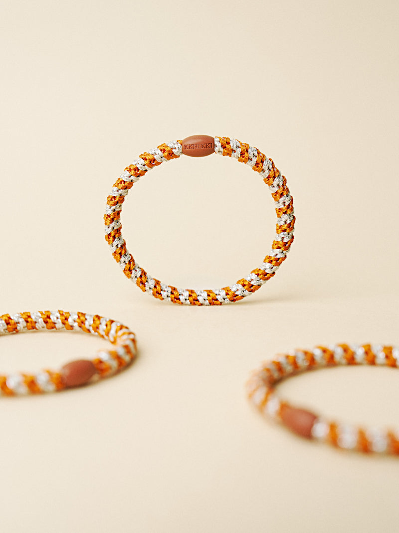 Kknekki Hair Tight, Slim Burned Terracotta Ivory Glitter Stripe