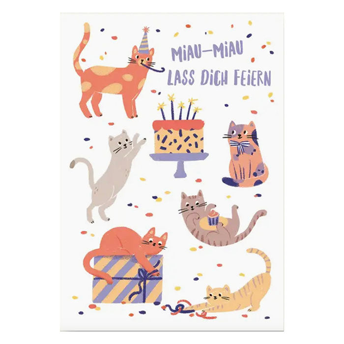 Postkarte, Katzenparty