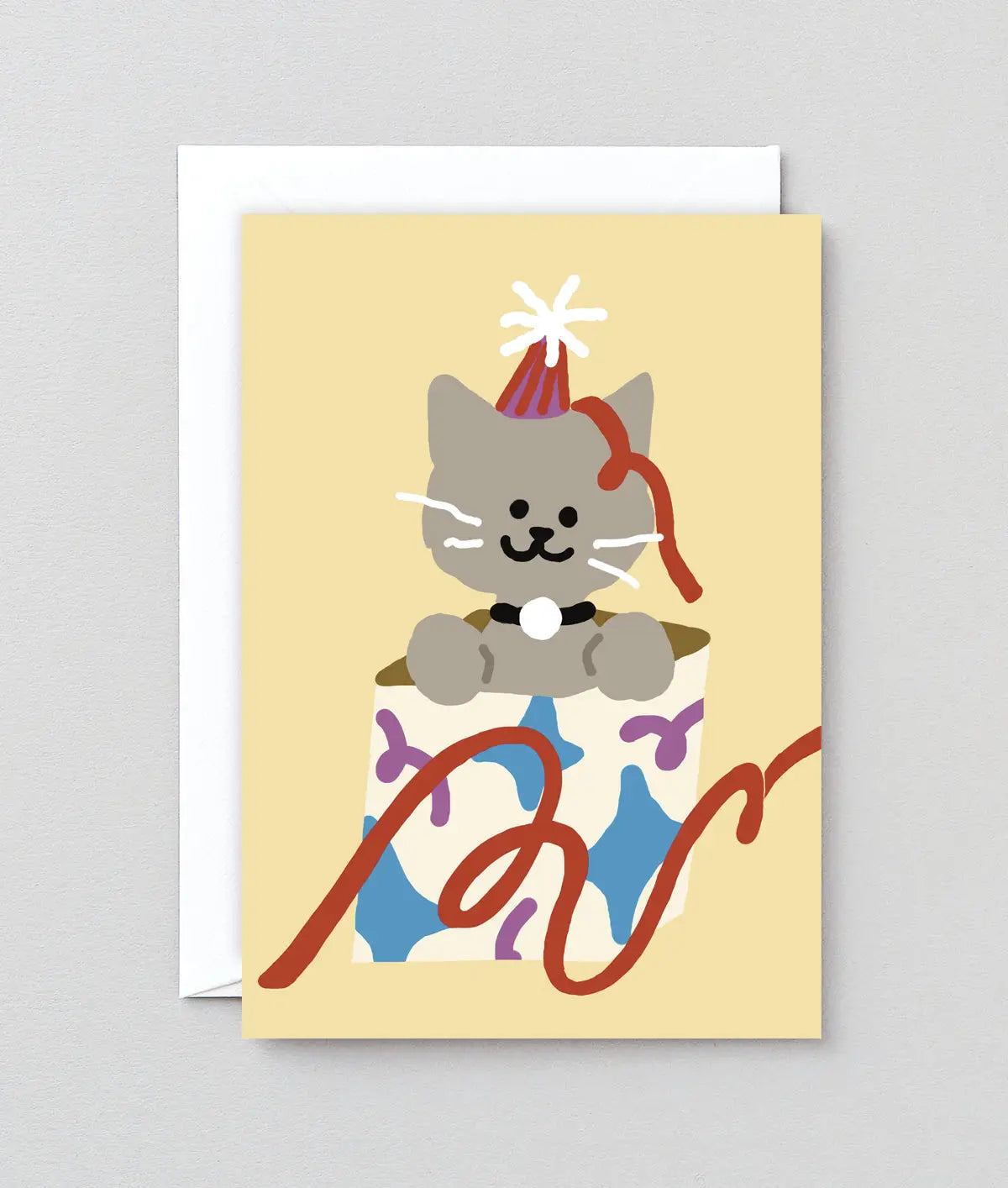 Katze in einem Geschenk Grußkarte