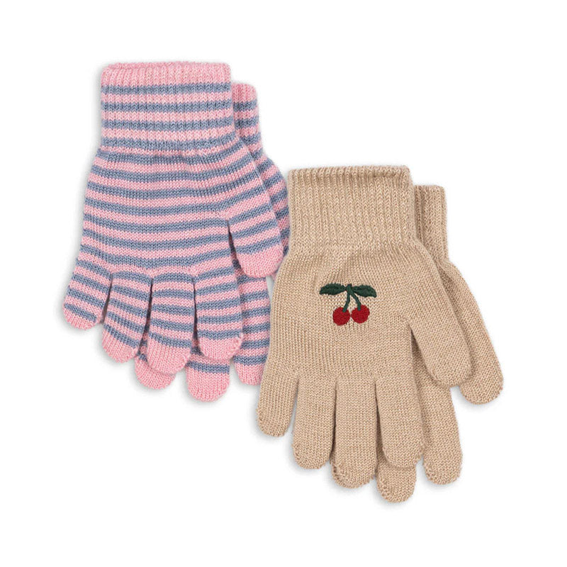 Filla Handschuhe „Cherry Stripe“ Set mit 2 Stück, verschiedene Größen – folk berlin