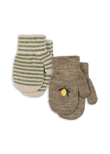 Load image into Gallery viewer, Filla Mittens ''Lemon / Stripe'' Set of 2, One Size