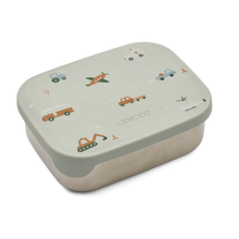 Lade das Bild in den Galerie-Viewer, Lunchbox ''Fahrzeuge / Taubenblau''