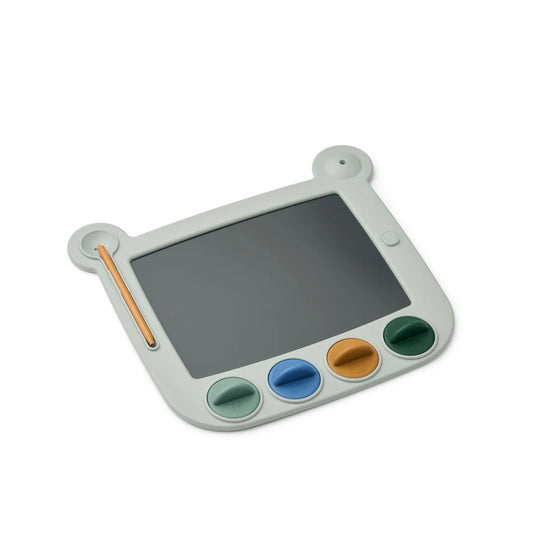 Venzora LCD Drawing Board with Stamps, Dove Blue