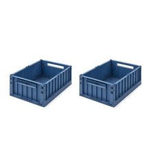 Load image into Gallery viewer, Weston Storage Box, 2 Pack, Medium ''Indigo Blue''