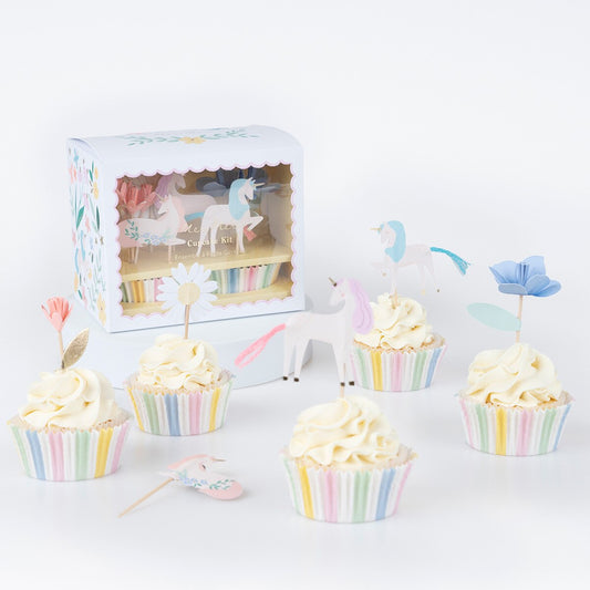 Cupcake-Set, Wiesen-Einhörner