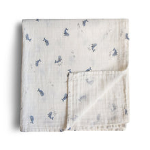 Load image into Gallery viewer, Swaddle Organic Muslin Cloth, Whales