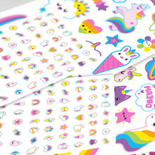 Load image into Gallery viewer, Temporary Tattoos & Nail Stickers ''Unicorns and Rainbows''