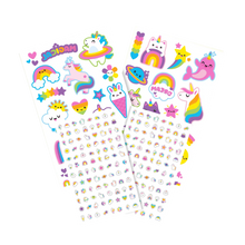 Load image into Gallery viewer, Temporary Tattoos & Nail Stickers ''Unicorns and Rainbows''