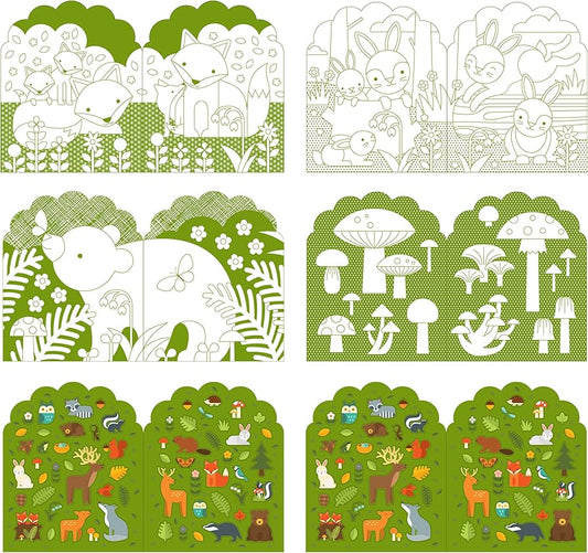 Colouring Book with Sitckers, Woodland