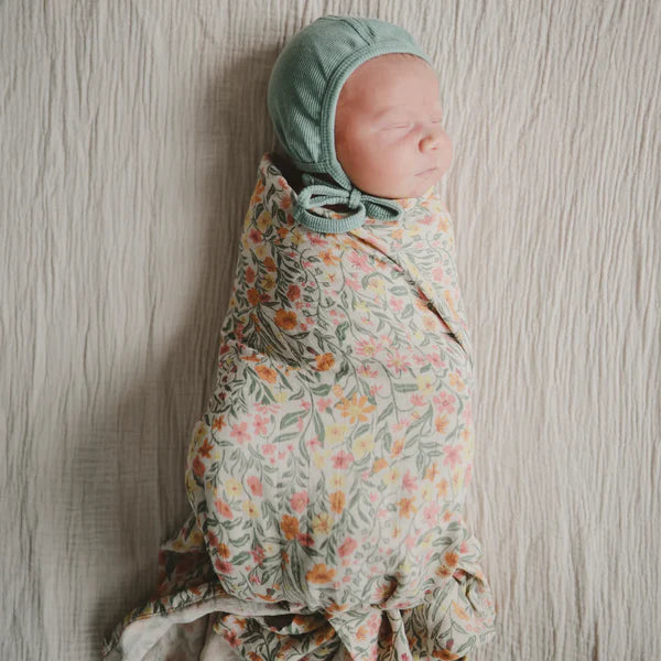 Swaddle Organic Muslin Cloth, Pastel Blooms