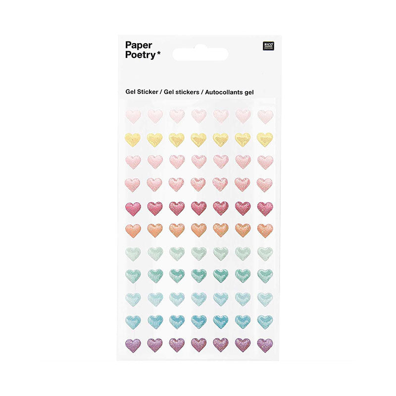 3D Stickers Set, Glitter Hearts