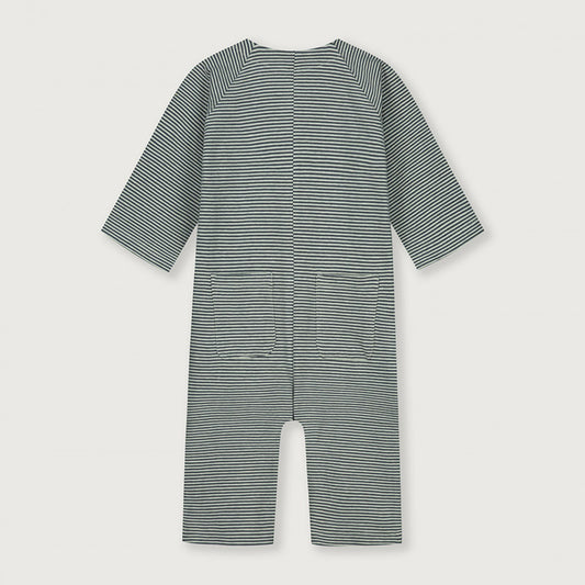Baby Overall ''Blue Grey Cream'' GOTS Organic Cotton