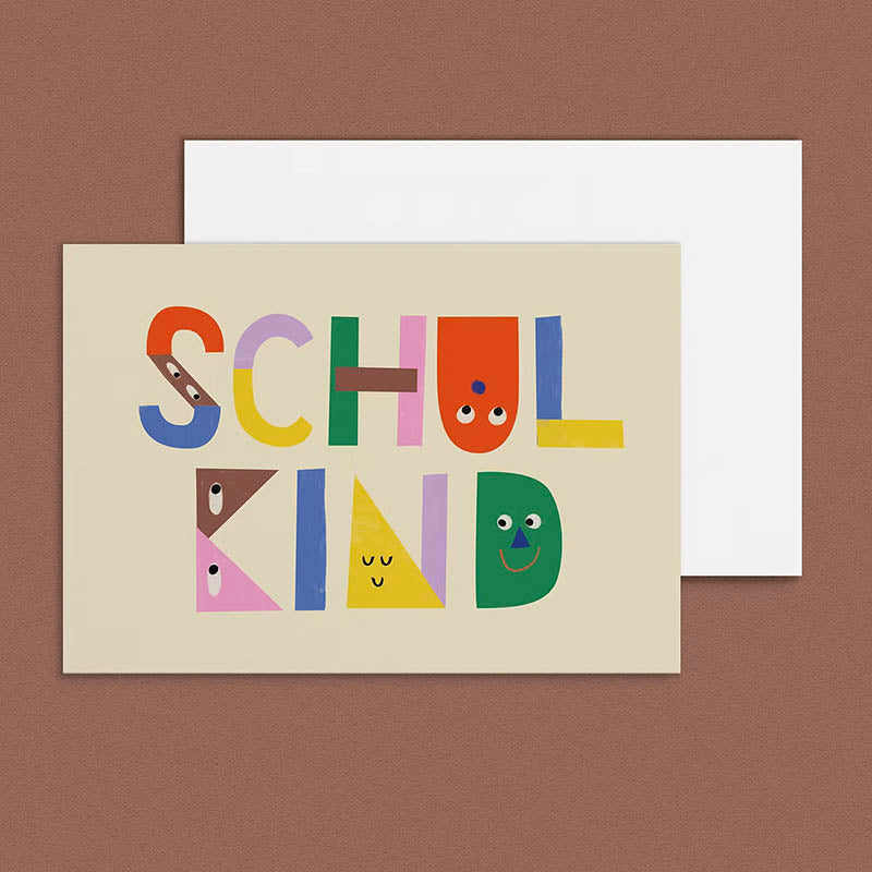 Postcard, Schulkind Faces