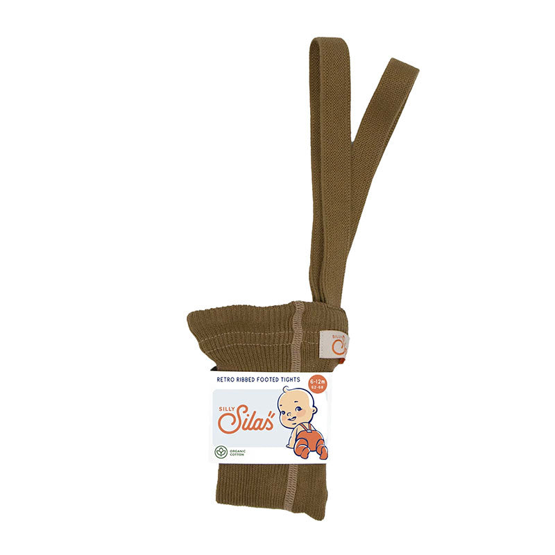 Silly Silas Footed Tights Acorn Brown, Various Sizes