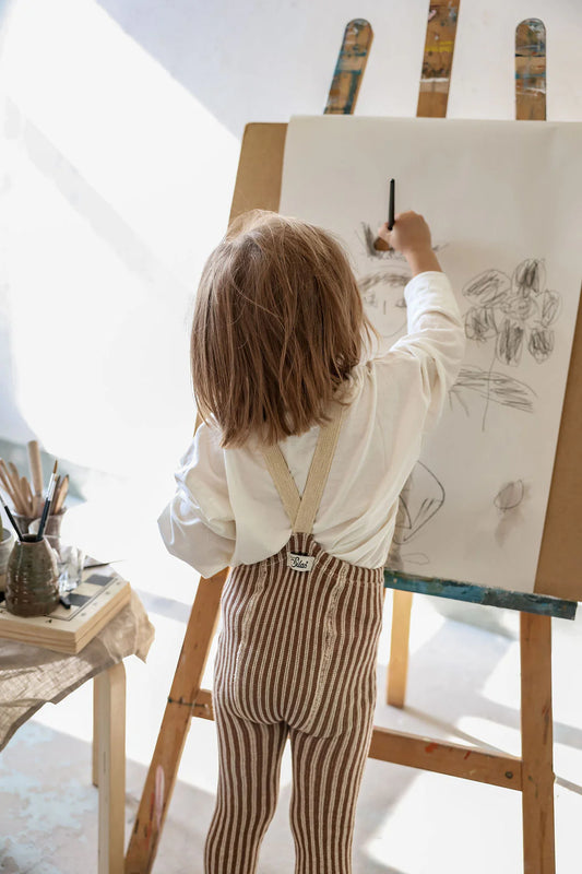 Silly Silas Spezialausgabe Fußlose Strumpfhosen ''Granola x Cream Stripe'', Verschiedene